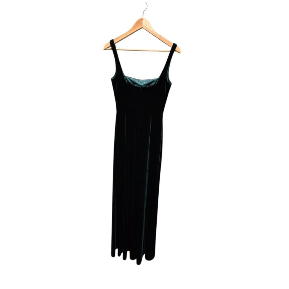 Jenny Yoo Green Velvet Maxi Dress Formal Wedding Guest Slip Dress Size 4 - Picture 4 of 10